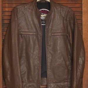lucky brand 100 % leather Bonneville  jacket